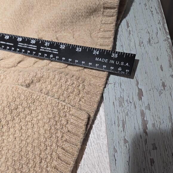 PENDLETON Belted Long Cable Cardigan Sweater XL Lambs Wool Blend Double Breasted - Picture 10 of 10